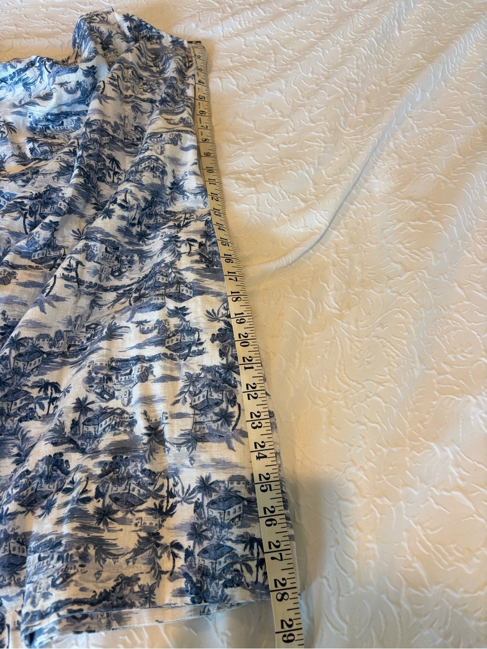 Abercrombie & Fitch White Dress with Blue Toile Accents - Picture 5 of 10